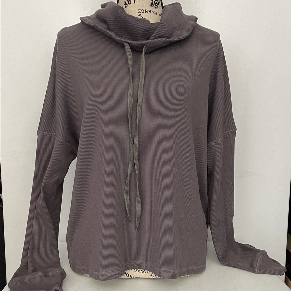 Cowl Neck Drop Shoulder Crop Top